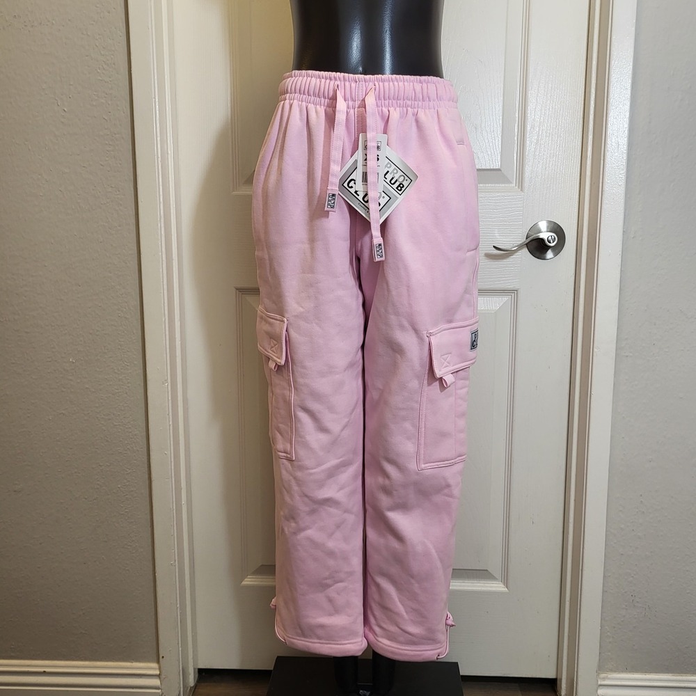 Pro Club Women's Heavy Fleece Cargo Long Pants Pink Size Extra Small- Brand-new! - Picture 3 of 10